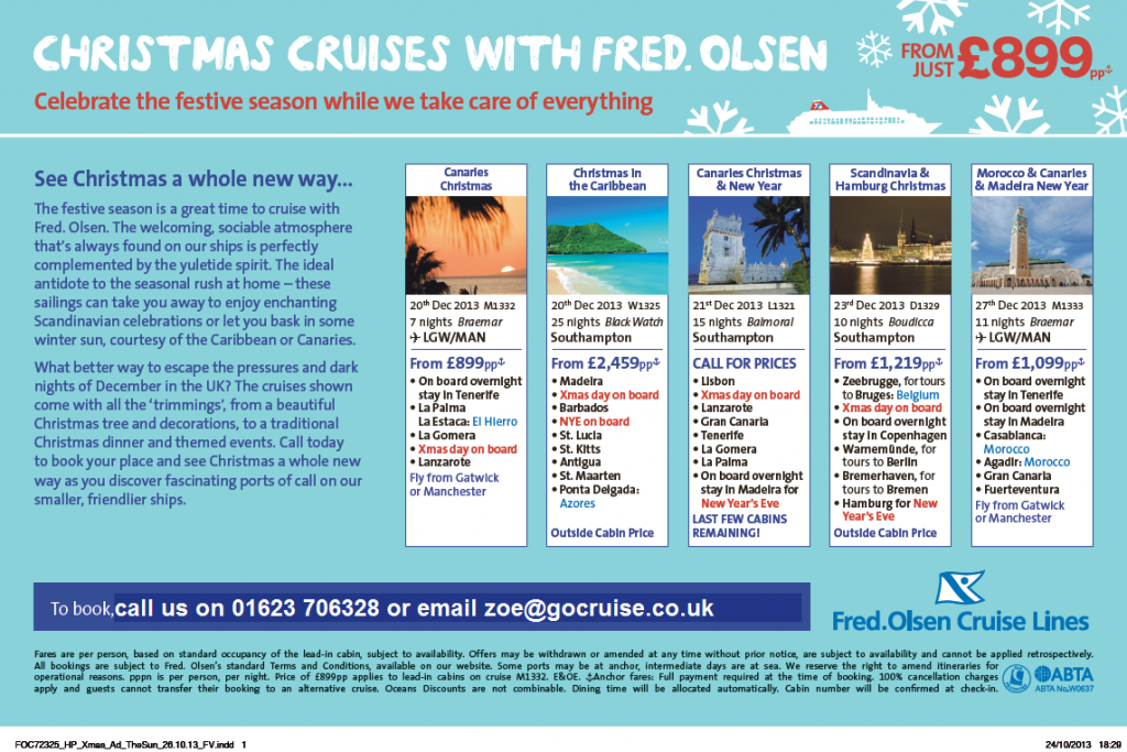 Christmas Cruises with Fred Olsen