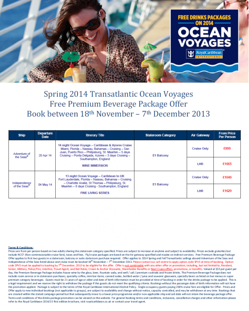 RCC Spring 2014 Transatlantic Ocean Voyages